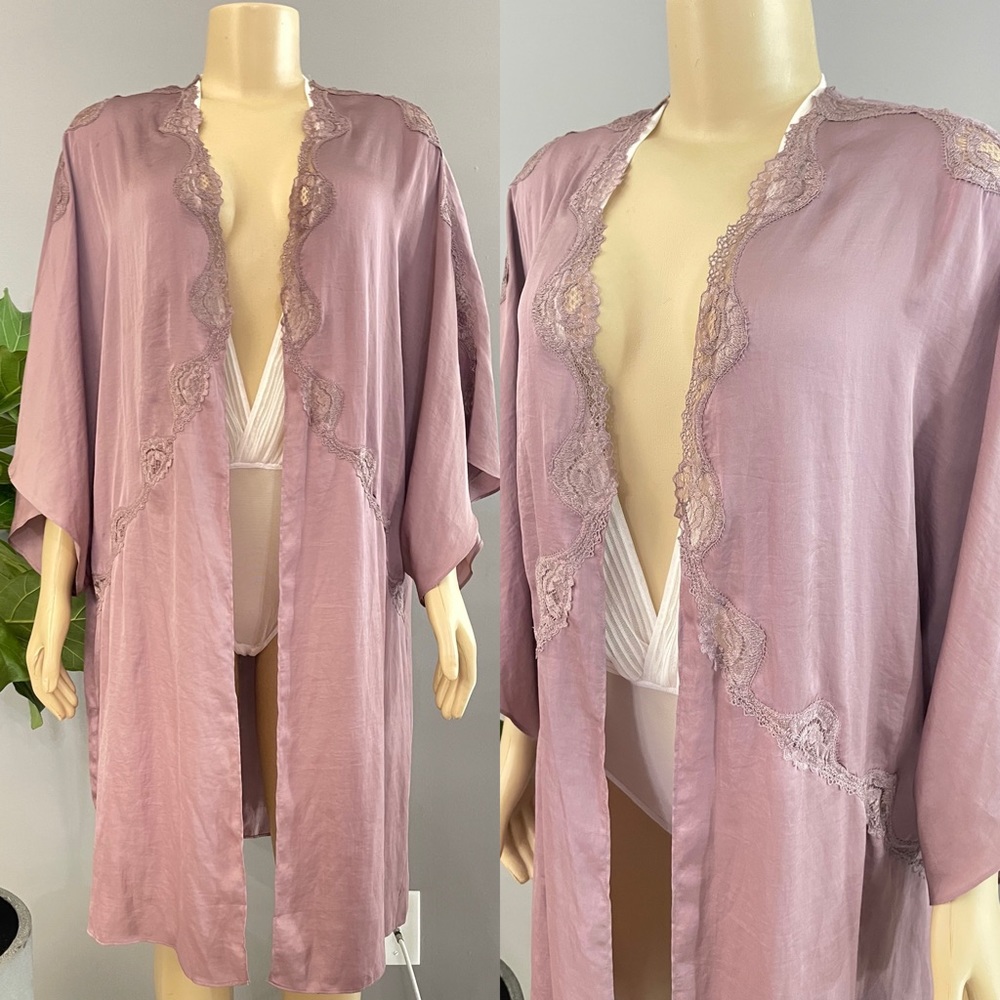 NEW Victoria’s Secret Dream Angels SATIN Long KIMONO Robe - Picture 2 of 4